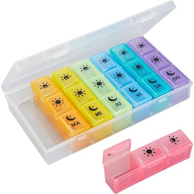 GeekerChip 7 Tage Wochen Pillendose Spanisch 3 Schüsse Großer Tablettenspender