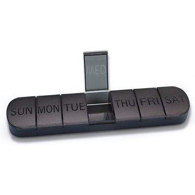 7 Tage Tablettenbox, Pillendose Medikamentenbox Tablettendose - Schwarz