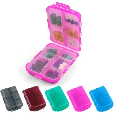 Tablettenbox 7 Tage Pillendose 10 Fächer BPA-frei Rosa