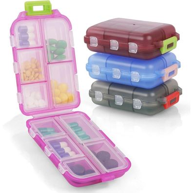 Pillendose 7 Tage Tablettenbox 10 Fächer Medikamentenbox BPA frei