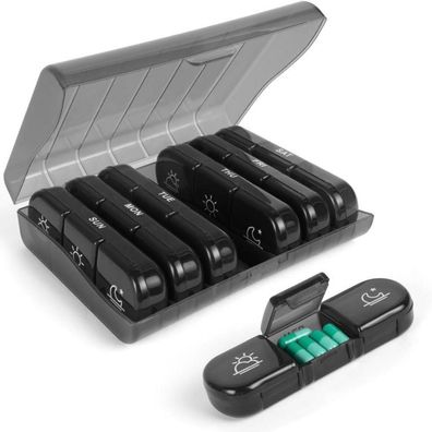 Tablettenbox 7 Tage 3 Fächer Medikamentenbox BPA Frei Feuchtigkeitsbeständig