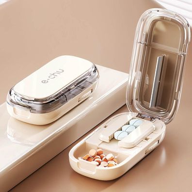 Ptyism Tablettenteiler für Mehrfachpillen Pill Cutter mit Bürste und