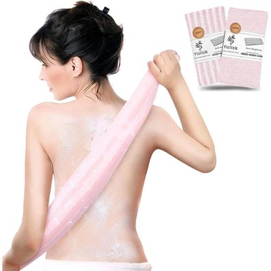Yiclick 2er Pack Rückenschrubber Peeling Luffa Schwamm Duschschwamm Pink