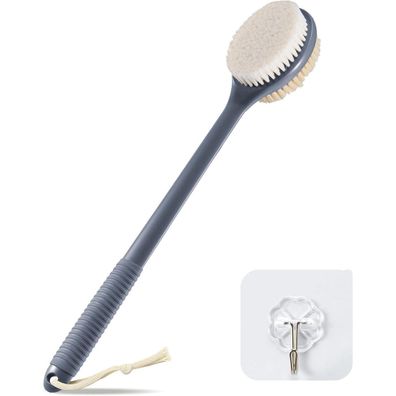 Rückenbürste 42cm mit langem Griff, natürliche Borsten, Peelingbürste, gegen