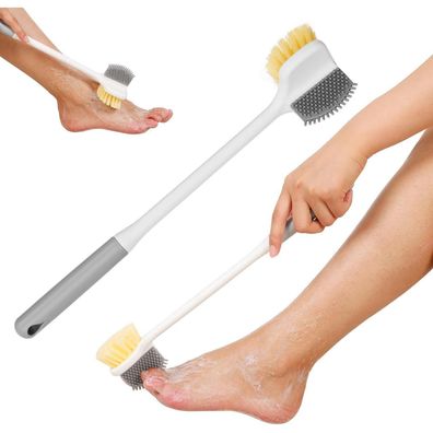 Multifunktionale Fußwaschbürste mit langem Stiel für die Dusche und Fußreinigung