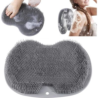Silikon Matte Badematte Fußbürste Dusche Fußmassage Pad Rutschfest Grau