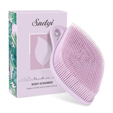 Silikon Körperbürste Duschbürste Sanftes Peeling Blattform Lila Violett