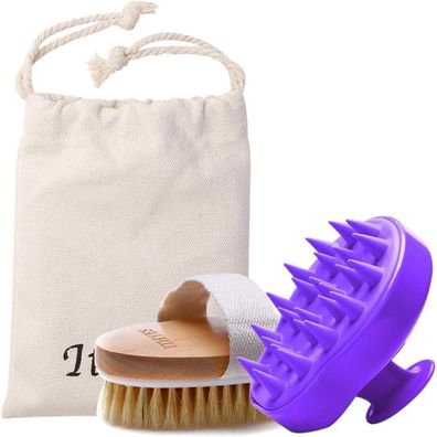 Shampoo Bürsten Set Haarbürsten Silikon Kopfhaut Massage trockene Haut