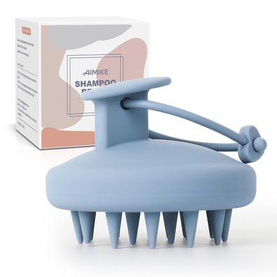 AIMIKE Silikon Kopfhaut Massagebürste Shampoo Bürste für Haarwachstum Blau