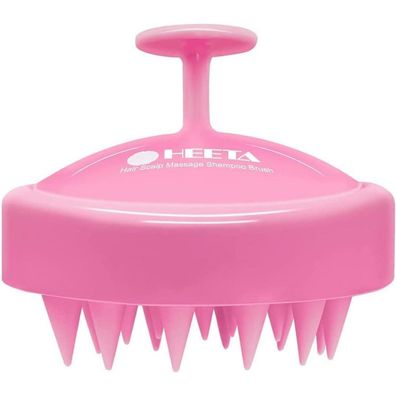HEETA Kopfhaut Massagebürste Silikon Haarmassage Peeling Rosa