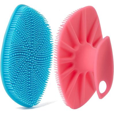 Silikon Gesichtsreiniger Bürste Peeling Massage Pad Männer Frauen Blau Rosa