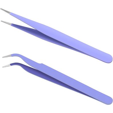Präzisionspinzette Edelstahl 2er Set Wimpernverlängerung Pinzette Spitzen
