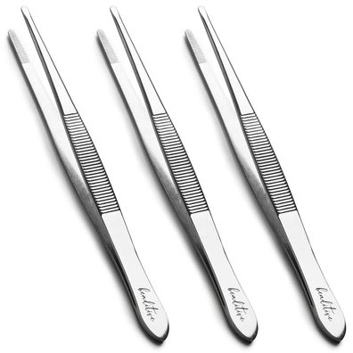 Nähmaschinen-Pinzetten-Set 3-teilig gezahnte Spitzen Edelstahl 14 cm