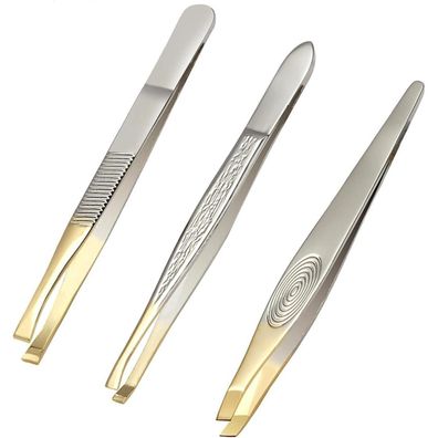 Präzisions Pinzettenset Haar-Zupfpinzetten Augenbrauen Zupfen Edelstahl