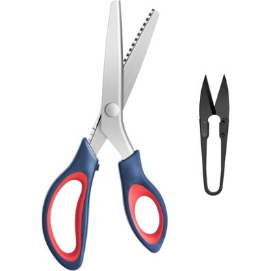 Zackenschere Stoff Zickzackschere Set Gezackte Schere Fadenschneider Blau Rot