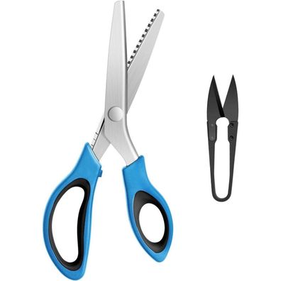 Zickzack Zackenschere Set Gezackte Stoffschere Fadenschneider Blau Schwarz