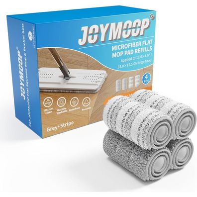 Joymoop Flache Mikrofaser Wischmopp-Pads, waschbare Ersatzpads, 33 cm