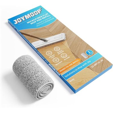 Mikrofaser Mop Pad für Joymoop Flachmopp, waschbar, saugstark, 1er Pack - Grau