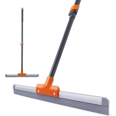 Cleanhome Wasserschieber Bodenabzieher Teleskopisch 112-138cm Silikon Orange