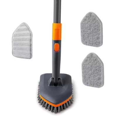 Cleanhome Schrubber mit Stiel 4-in-1 Reinigungsbürste Bad Fliesenbürste 142 cm