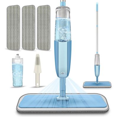 Sprühwischer Wischmopp Bodenwischer 360° Rotierend 3 Mikrofaser Pads