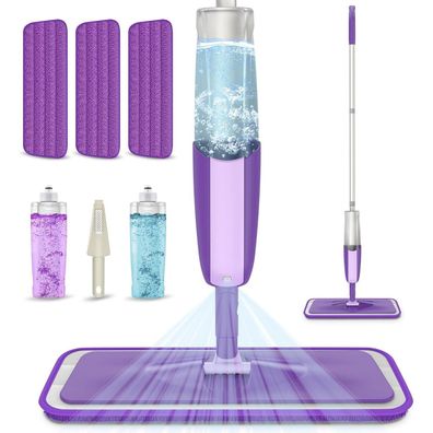 Mexerris Sprühwischer Bodenwischer mit 2 Flaschen, 3 Pads