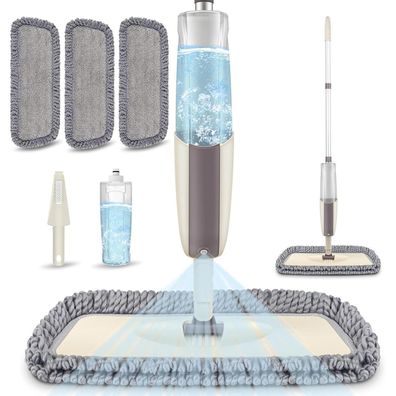 Sprühwischer Bodenwischer Spray Mop 360 Grad Wischmopp 3 Wischpads 410 ml Tank