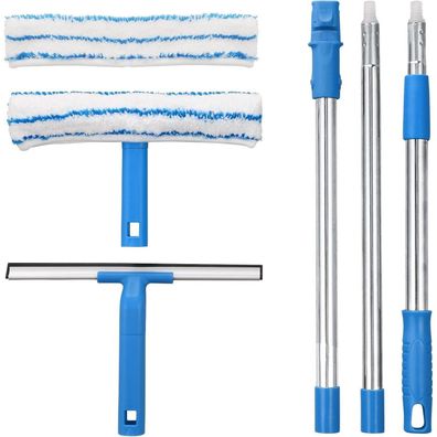 Mitclear Profi Fensterreiniger 146cm Teleskopstiel Silikonabzieher
