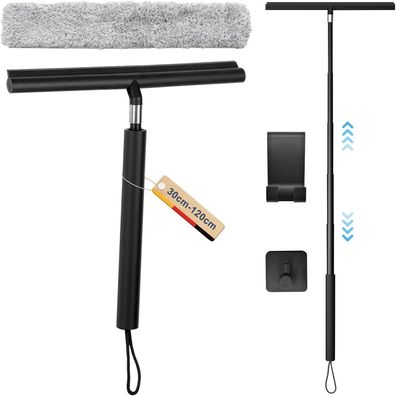 Duschabzieher Silikon Stiel 30-120cm Verstellbar Fenster Boden Haaren Spiegel