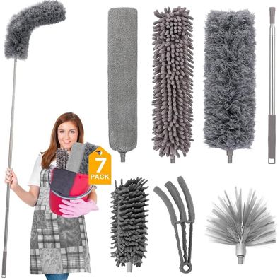 Teleskop Staubwedel Ausziehbar Spinnwebenentferner 7Pcs 2.6m