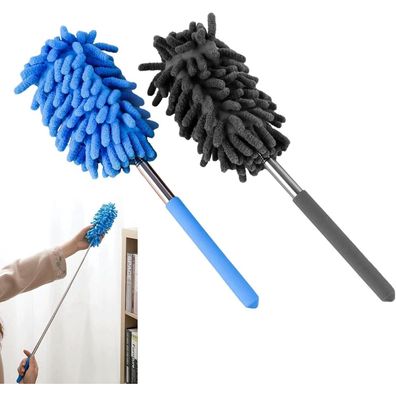 2er Pack Teleskop Staubwedel Microfaser Staubwischer 75cm Ausziehbar