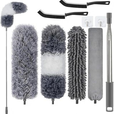 Staubwedel Teleskop lang 9tlg Set bis 2,54m ausziehbar waschbar - Magic Duster