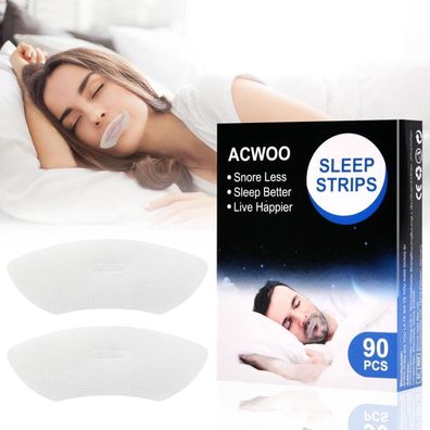 ACWOO 90 Stück Mundband Schlafstreifen Anti Schnarch Pflaster