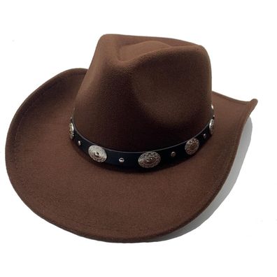 Willheoy Cowboyhut Damen Herren Westernhut Fedora mit breiter Krempe und