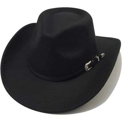 Willheoy Cowboyhut Damen Herren, Westernhut Fedora mit breiter Krempe und