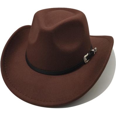 Willheoy Cowboyhut Damen Herren Westernhut Fedora mit breiter Krempe und