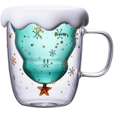 Lincman Doppelwandige Glas Tassen mit süßem Bären/Panda Design - 250ml, Ideal