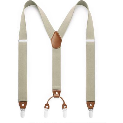 Hisdern Herren Hosenträger X-Form 3,5 cm breit mit 4 starken Metallclips
