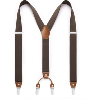 Hisdern Herren X-Form Hosenträger, 3,5 cm breit, 4 starke Metall-Clips