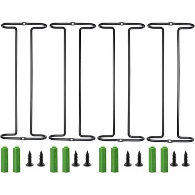 Lostwry 4 Stück Metall Weinglashalter, Wandmontiert, Hängeregale für Weinbecher