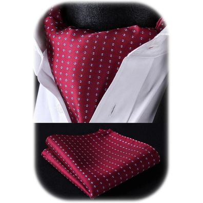 Hisdern Krawattenschal Herren Set: Punkt Paisley Halstuch & Einstecktuch für