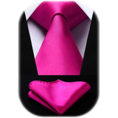 Hisdern Herren Krawatte & Einstecktuch Set - Elegantes Accessoire für Hochzeit