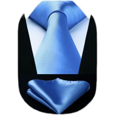 Hisdern Herren Krawatte & Einstecktuch Set - Elegantes Set für Hochzeit, Party