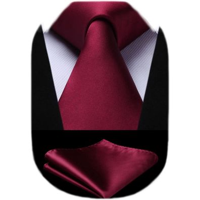 Hisdern Herren Krawatte & Einstecktuch Set - Elegantes Accessoire für Hochzeit