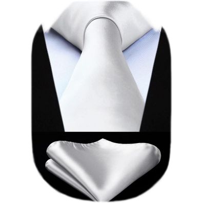 Hisdern Herren Krawatte & Einstecktuch Set - Elegantes Accessoire für Hochzeit
