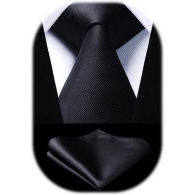 Enlision Krawatten-Set Herren: Elegante einfarbige Krawatte mit Einstecktuch in