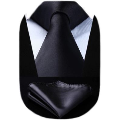 Hisdern Herren Krawatte & Einstecktuch Set - Elegantes Accessoire für Hochzeit