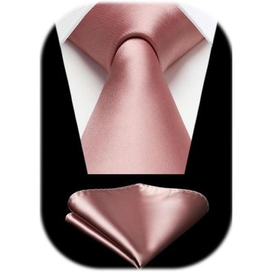 Hisdern Herren Krawatte & Einstecktuch Set - Elegante Hochzeitskrawatte in