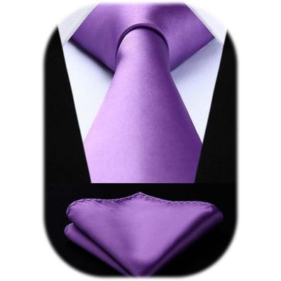 Hisdern Herren Krawatte & Einstecktuch Set - Elegantes Accessoire für Hochzeit
