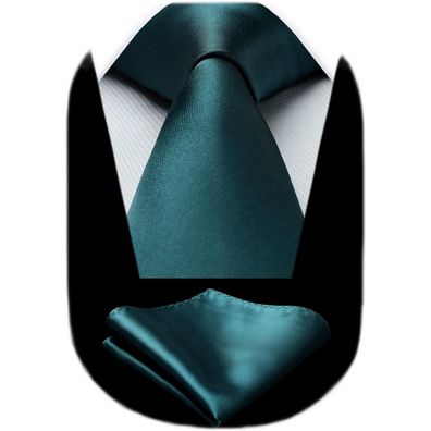 Hisdern Herren Krawatte & Einstecktuch Set - Elegantes Set für Hochzeit, Party